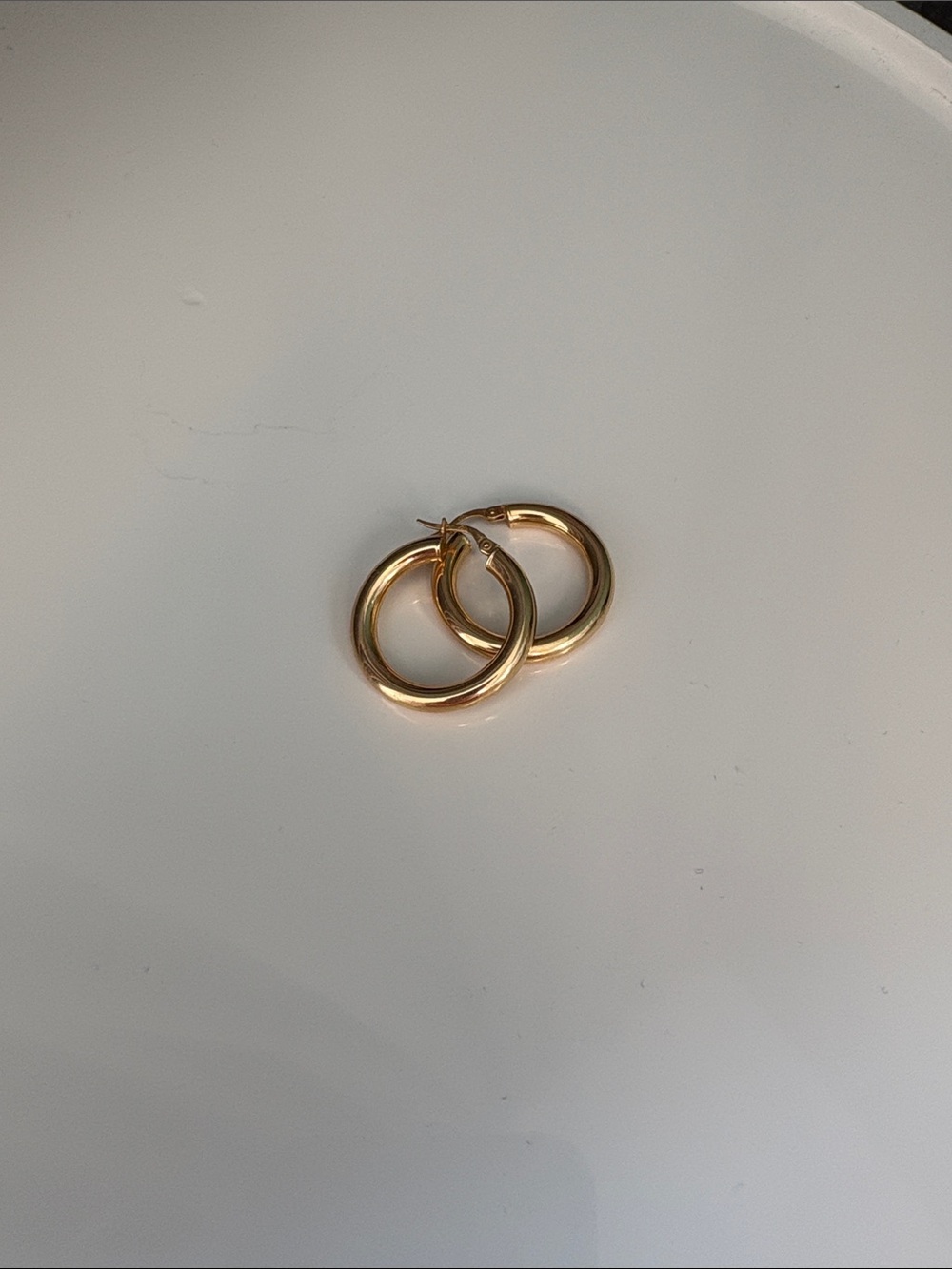 14k Yellow Gold Everyday Hoop Earrings - Smooth Polished Finish